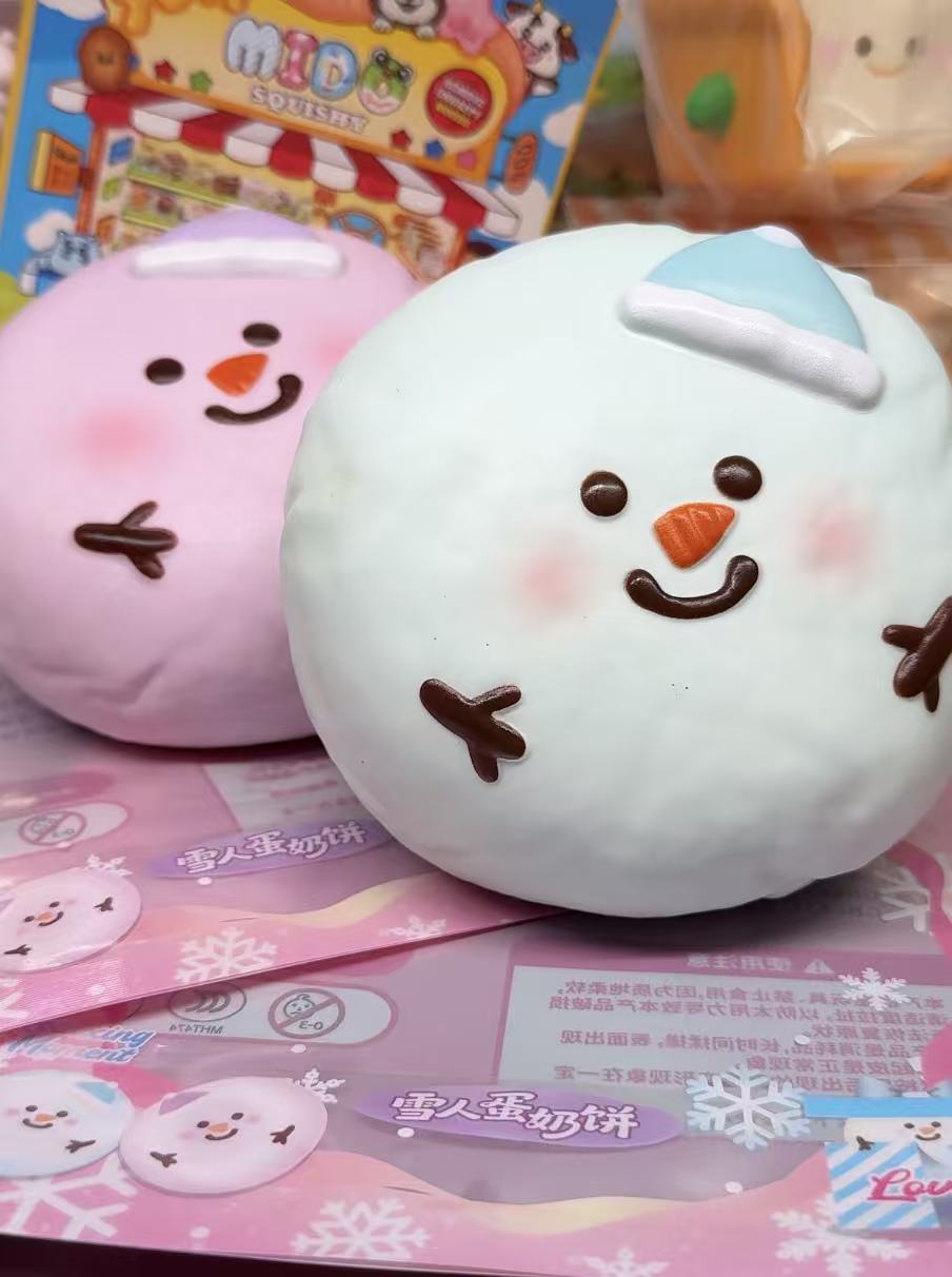 BingBing Snowman Egg Milk Pancake Squishy