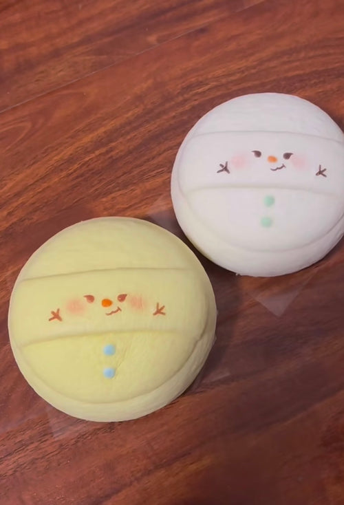 Bread Fantasy Snowman Blender Squishy Set (White & Yellow)