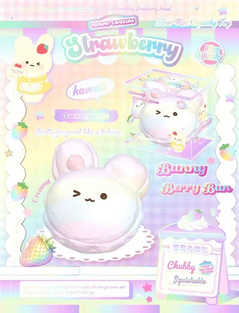 Kira Rainbow Bunny Berry Bun Squishy