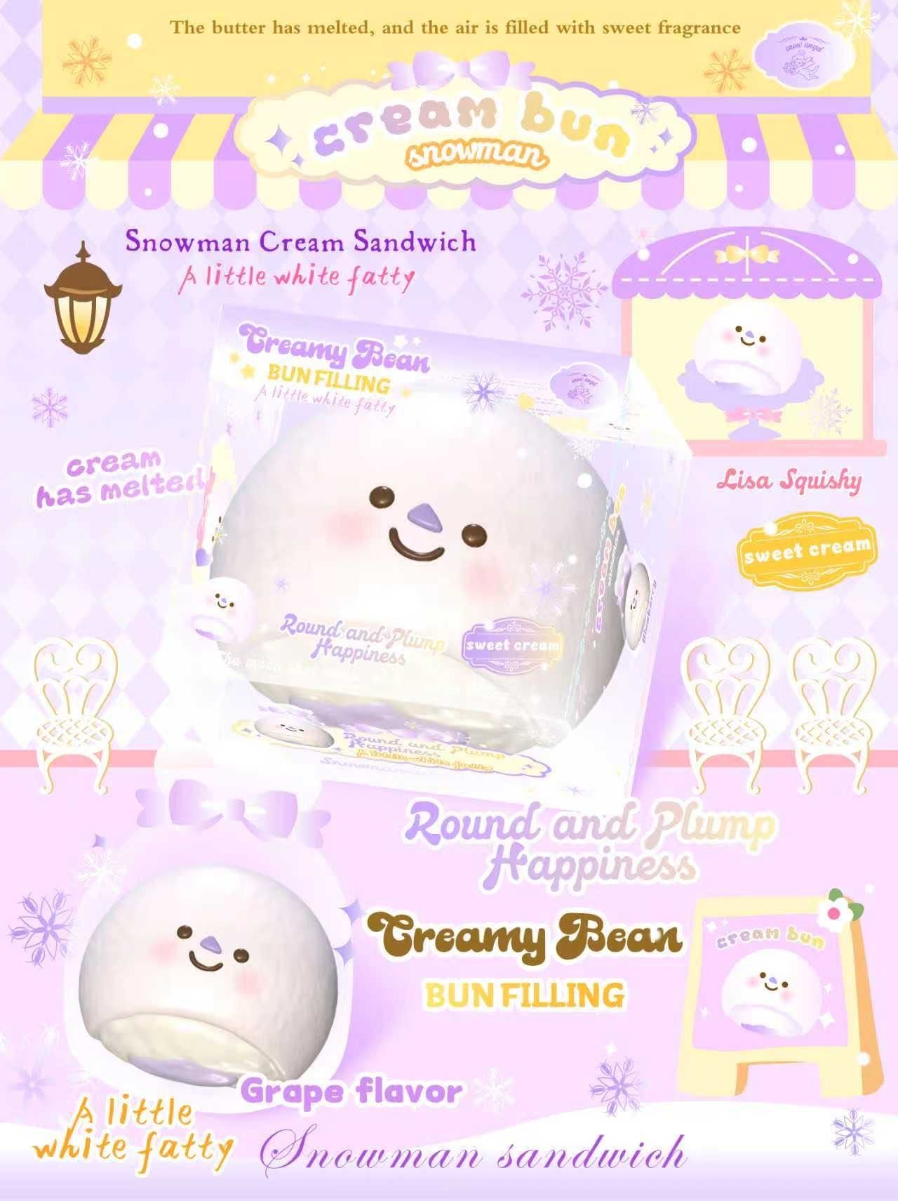 Lisa Snowman Cream Sandwich Squishy