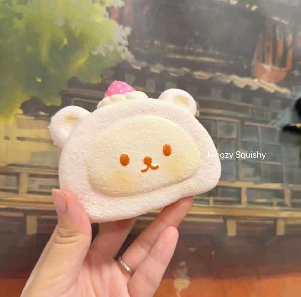 Moozy Bear Strawberry Cream Roll Squishy