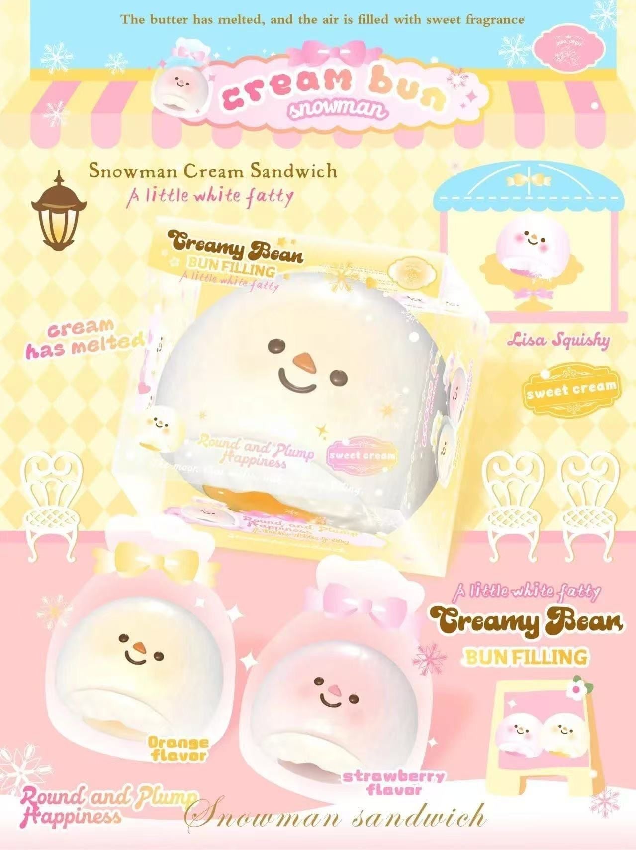 Lisa Snowman Cream Sandwich Squishy