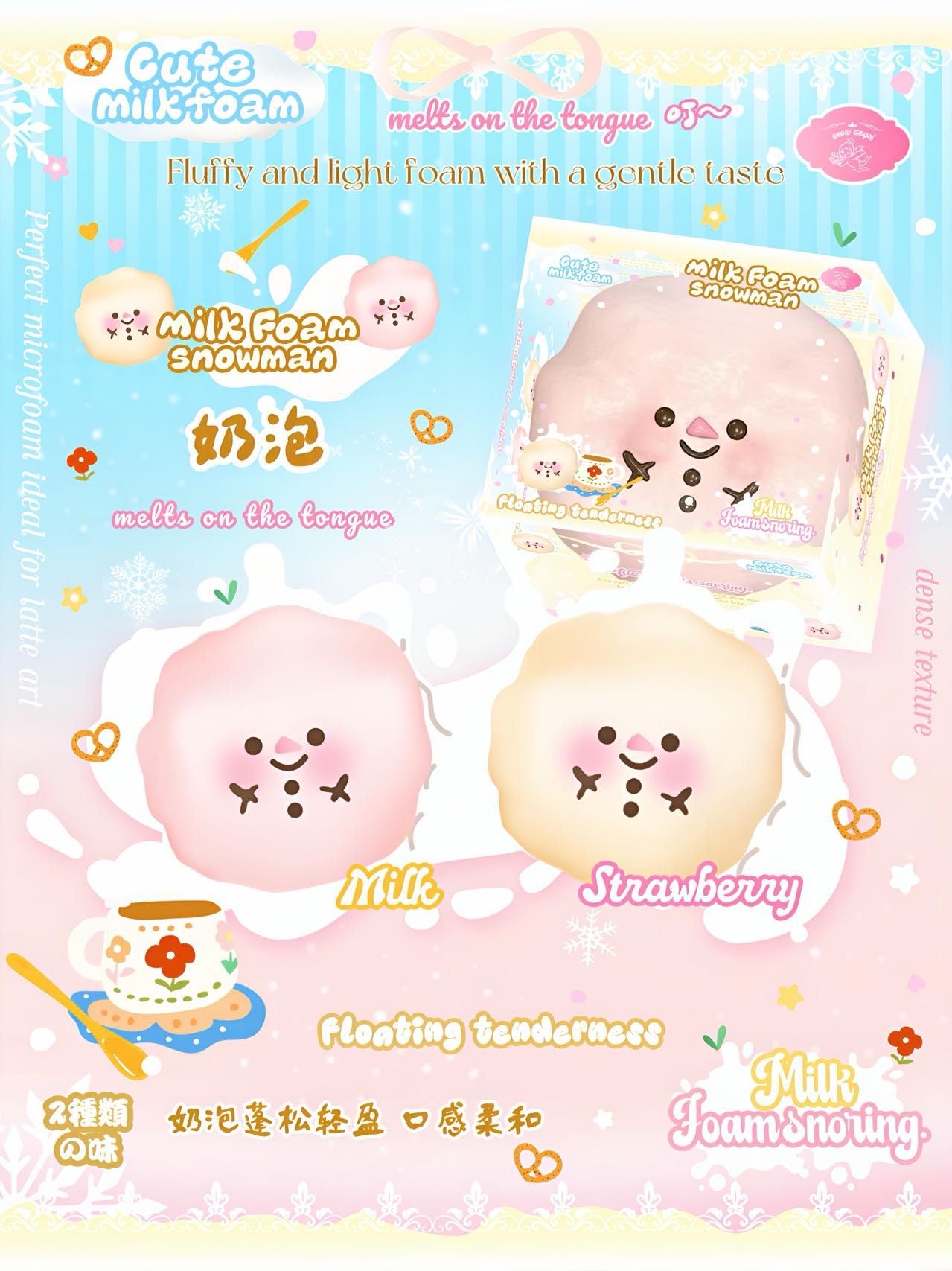 Lisa Milk Foam Snowman Squishy