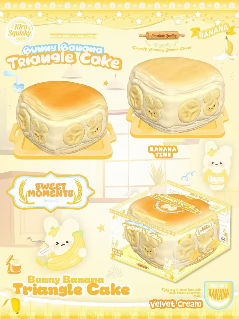 Kira Bunny Banana Triangle Cake Squishy