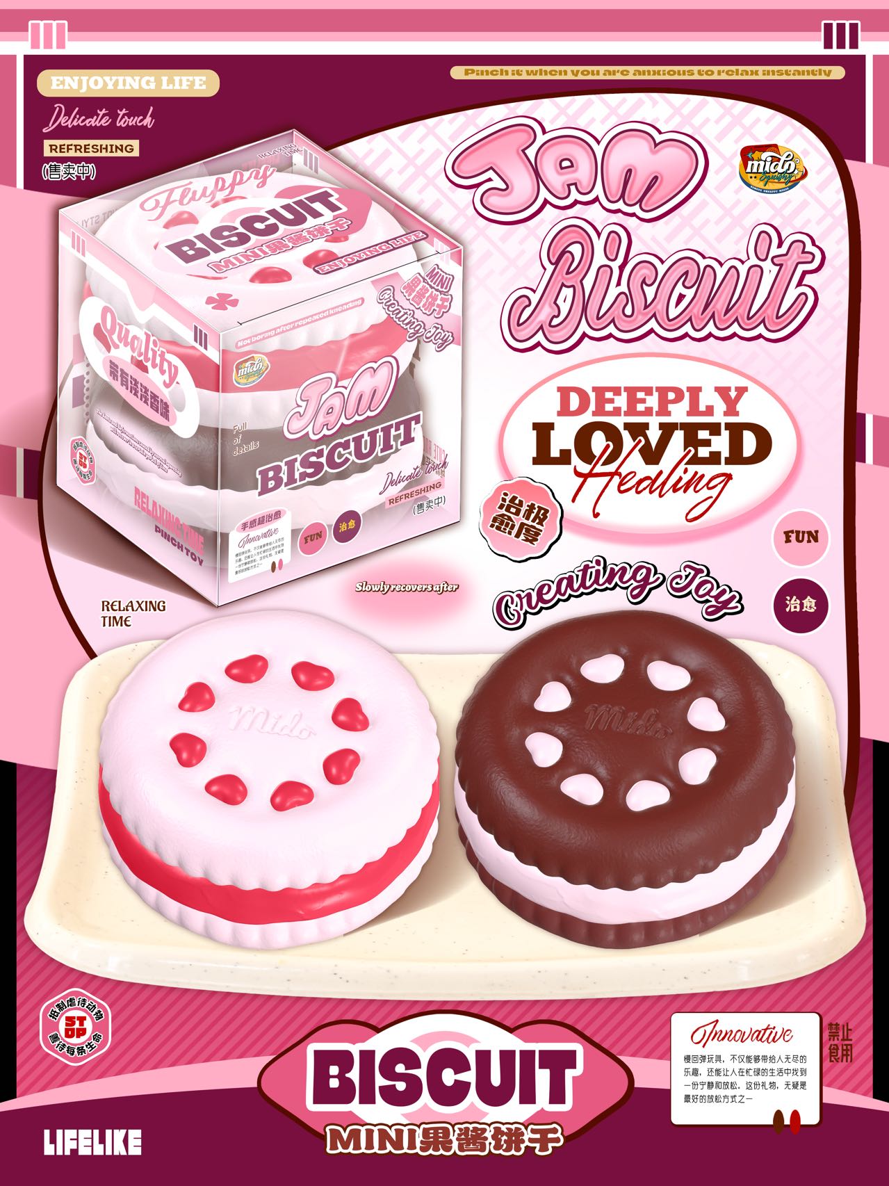 Mido Fruit Jam Biscuit Squishy Set