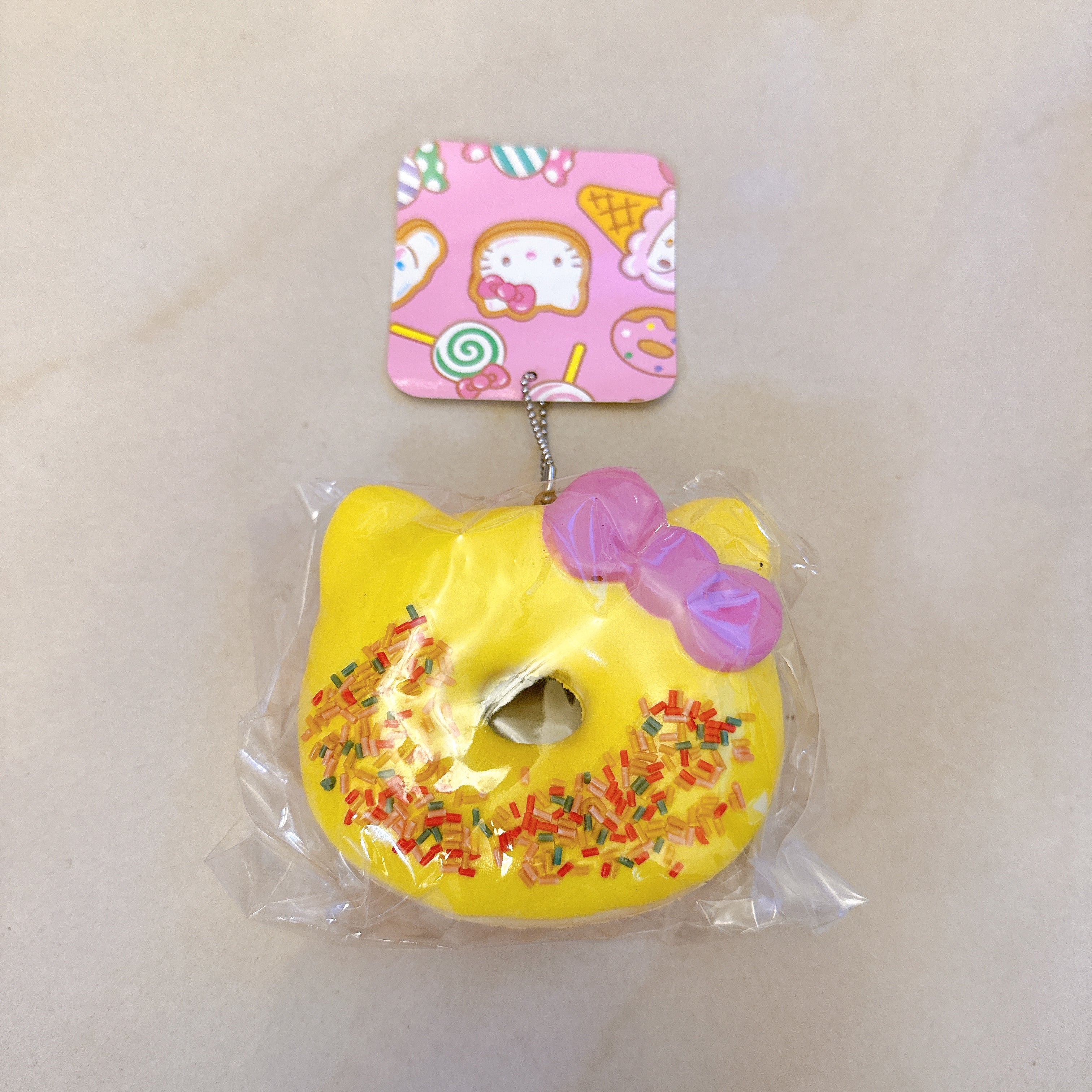 Hello Kitty Yellow Sprinkled Donut Squishy (2017 License)