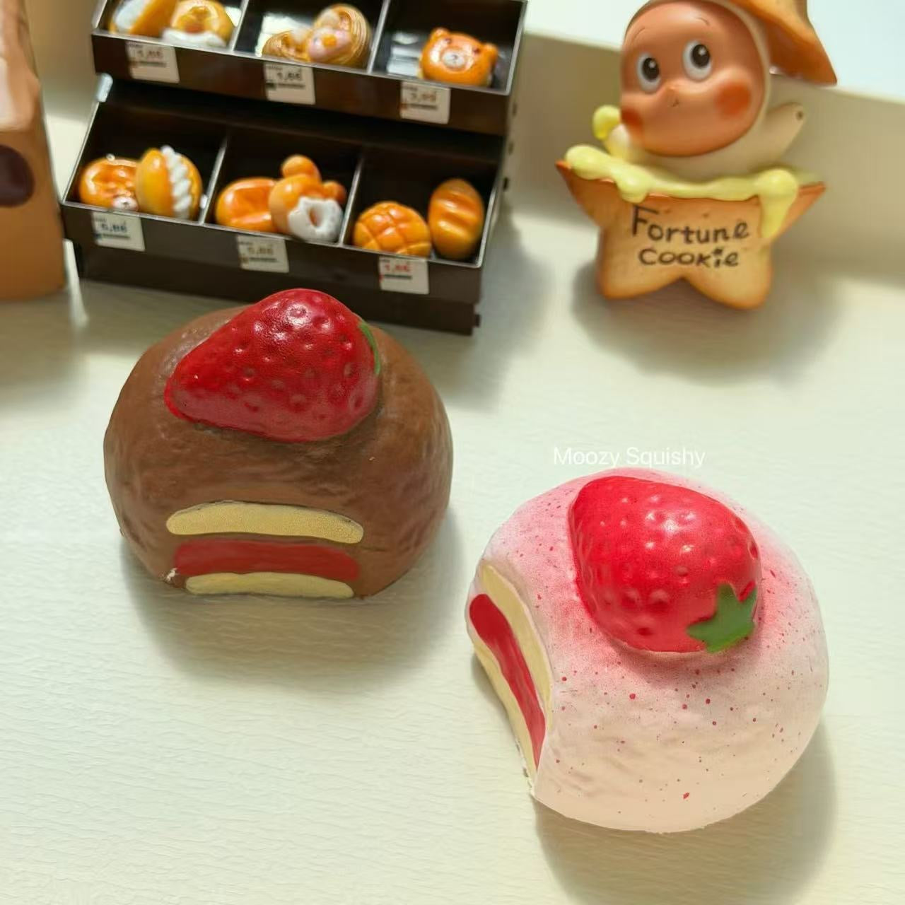 Moozy Strawberry Mochi Squishy