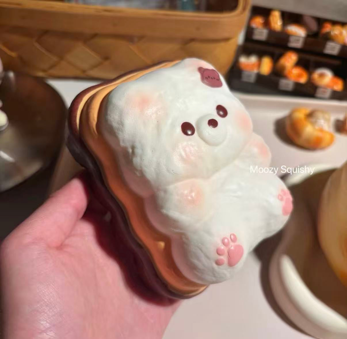 Moozy Bear Sandwich Biscuit Squishy