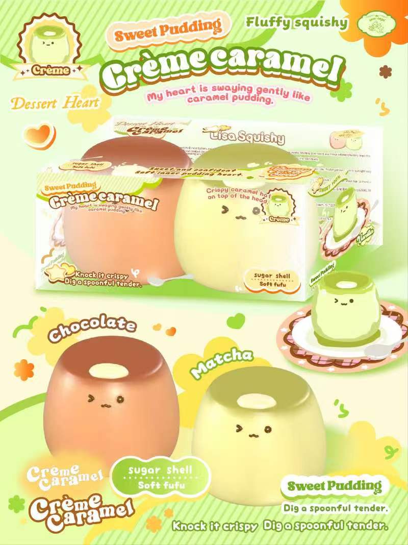 Lisa Crème Caramel Sweet Pudding Squishy Set