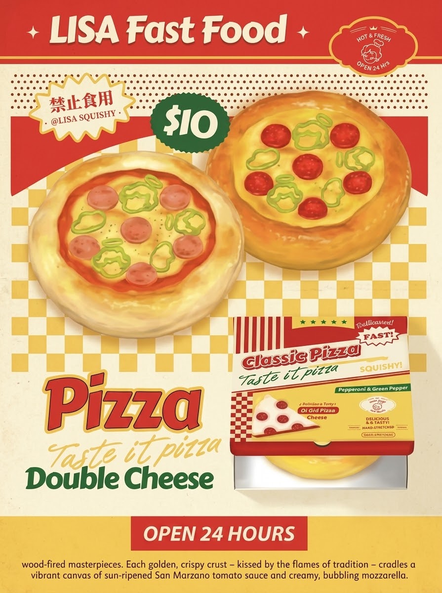 Lisa Fast Food Classic Pizza Squishy