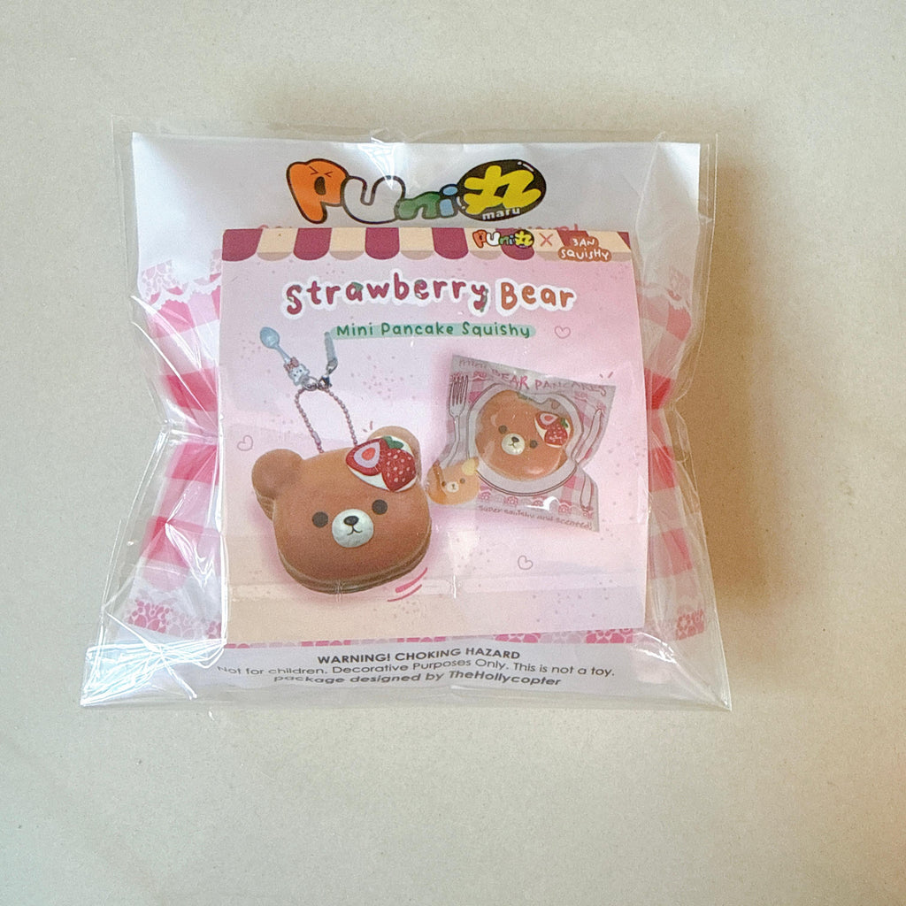 Punimaru Mini Strawberry Bear Pancake Squishy