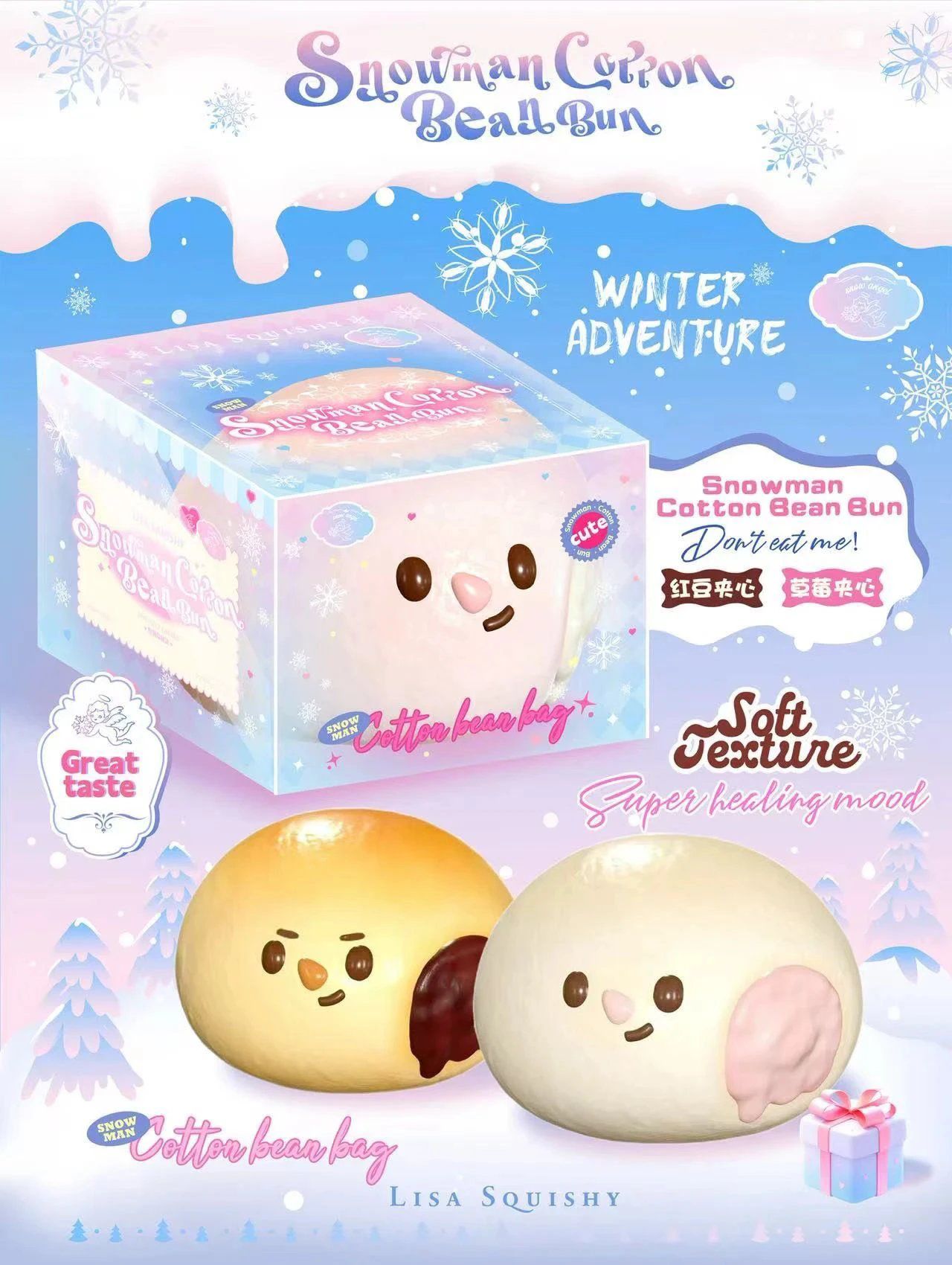 Lisa Snowman Cotton Bean Bun Squishy