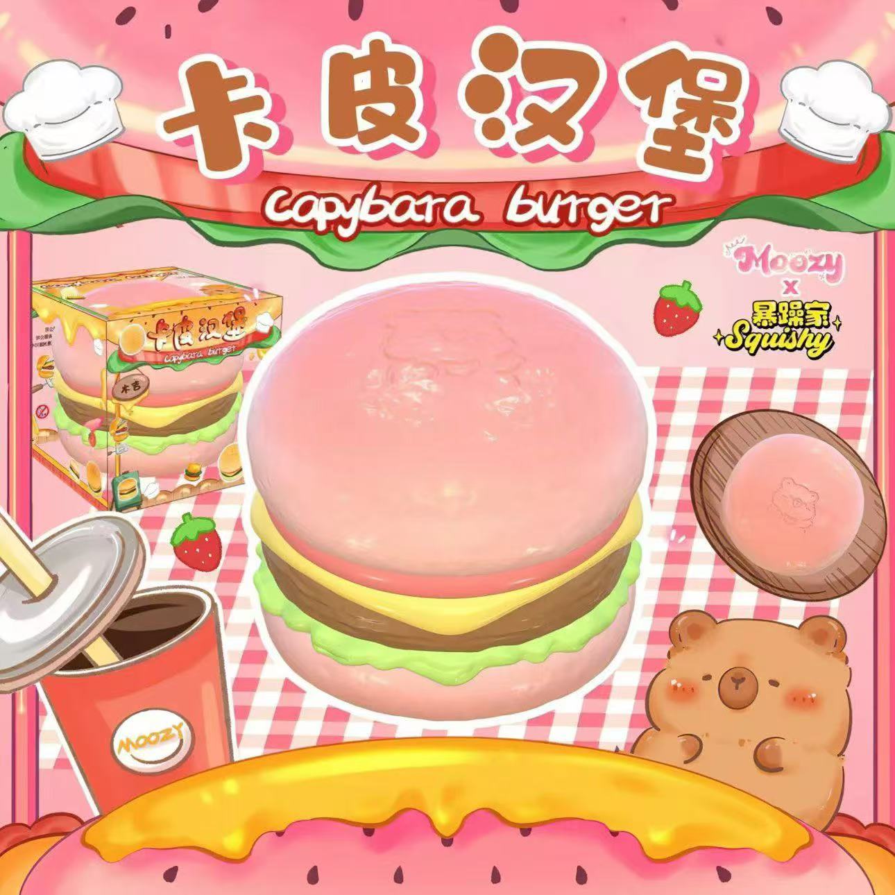 Moozy Capybara Burger Squishy