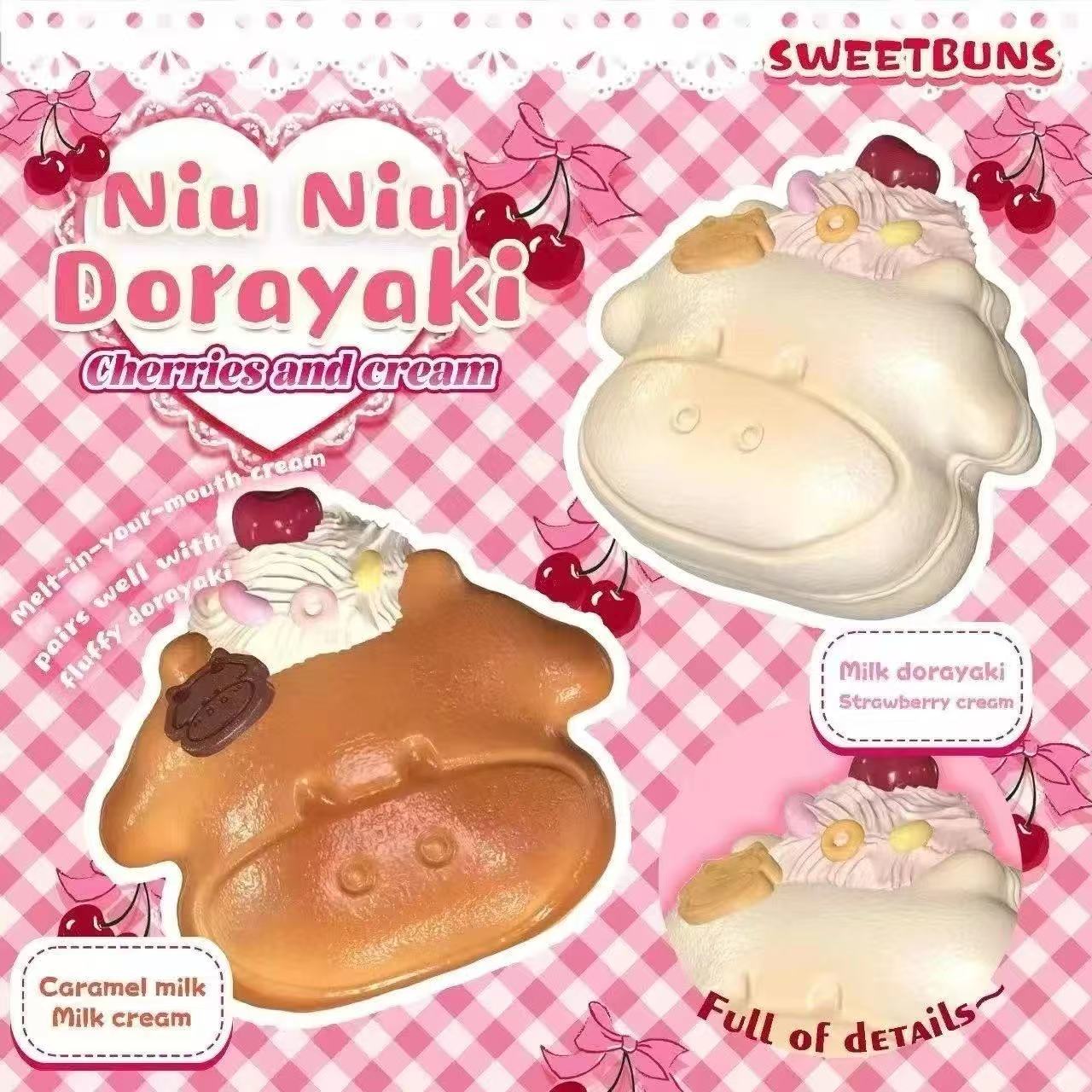 Sweetbuns Niu Niu Cherries and Cream Dorayaki Squishy
