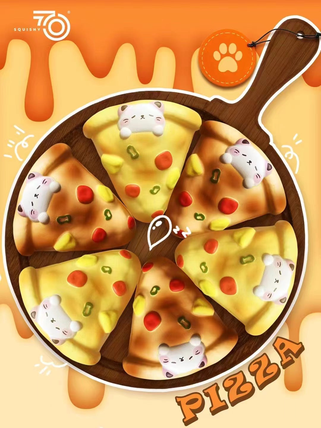 Pizza Bear Squishy (Yellow Color)