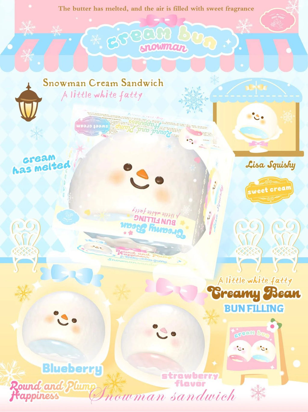 Lisa Snowman Cream Sandwich Squishy