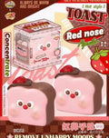 Mido Red Nose Strawberry Toast Squishy (Dark Pink Colour)