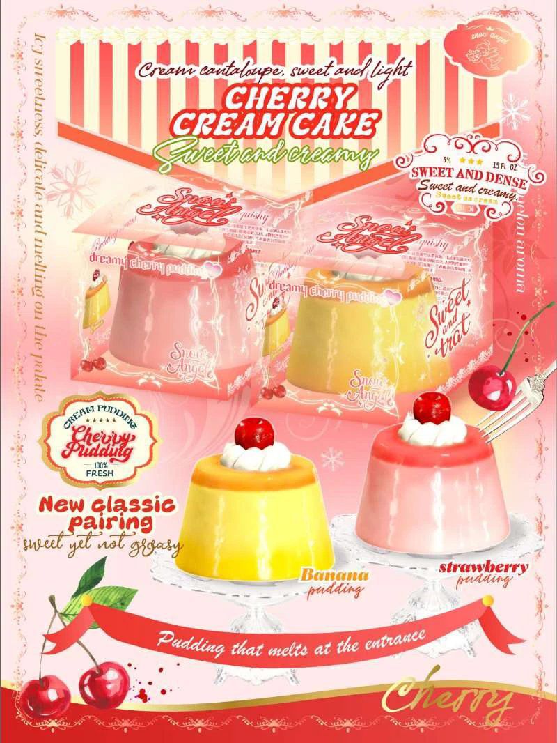 Lisa Cherry Cream Pudding Squishy