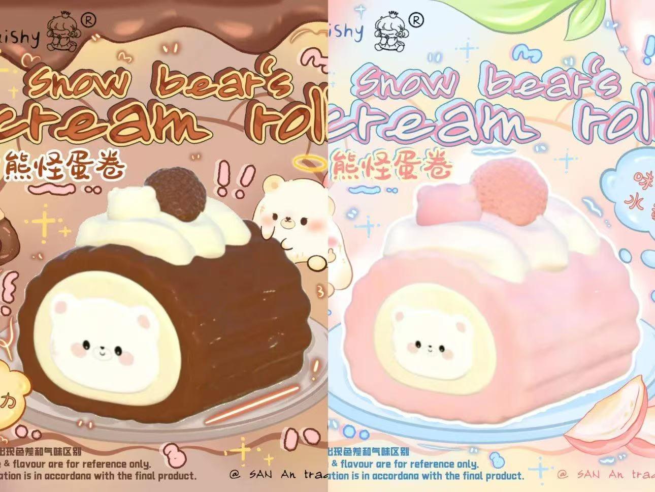 3an Snow Bear Cream Roll Squishy