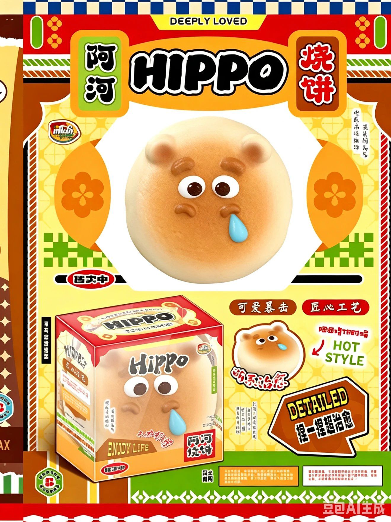Mido Hippo Shaobing Squishy